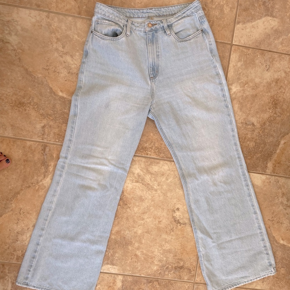 Lola high rise cotton wide leg jeans